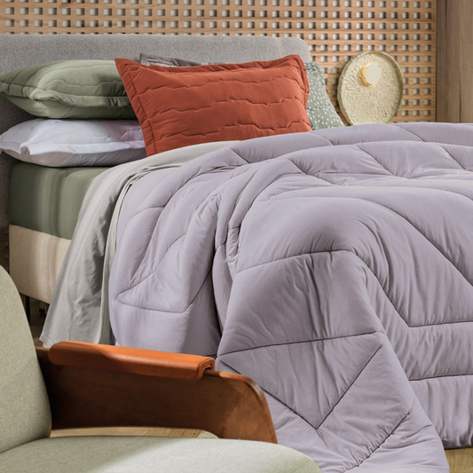 Edredom Solteiro Altenburg Malha Fio Penteado Lilás Mescla 1,70x2,40m 100% Algodão