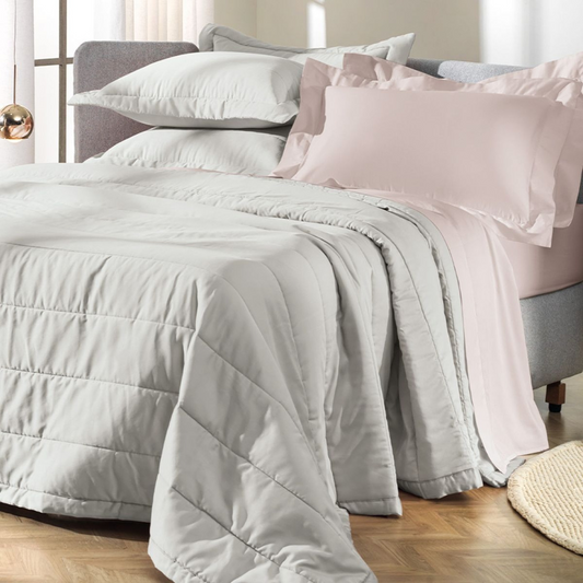 Jogo de Colcha Altenburg Liso Básico 300 Fios 2,80x2,75m Cor Cinza Grife