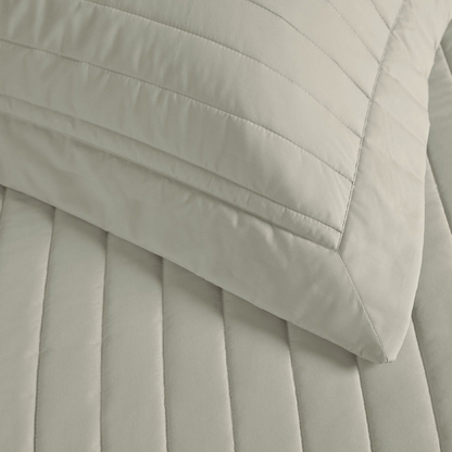 Kit Cobre Leito Colcha Trussardi Monteleone 100% Algodão 240 x 260cm Queen Grigio