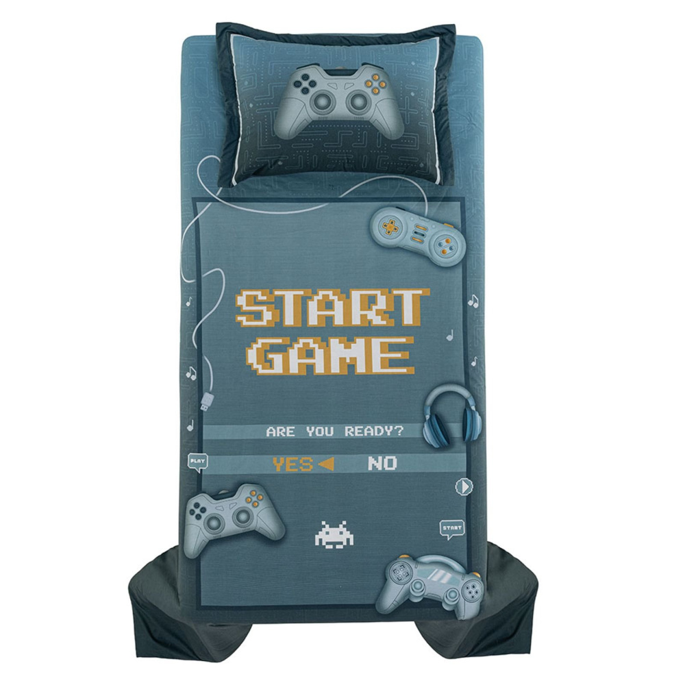 Colcha Infantil Solteiro com Porta-travesseiro 200 Fios Game