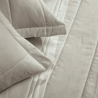 JOGO COLCHA LISO 300 FIOS BASICA KING ALTENBURG CINZA GRIFE