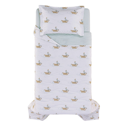 Colcha com Porta Travesseiro Solteiro Infantil 200 Fios 100% Algodão Marinai Trussardi
