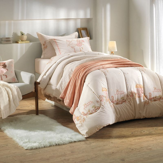 Jogo de Cama Karsten Daisy 3 peças 100% Algodão 180 x 250cm Solteiro Estampado