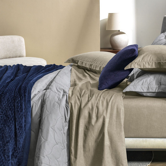 Jogo de Cama Queen 100% Algodão Tesso Bege Karsten