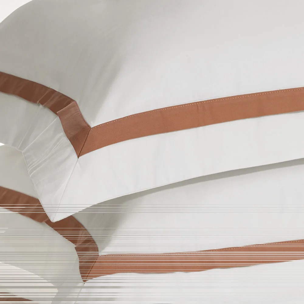 JOGO DE CAMA 4 PECAS VERCELLI COR 1 BRANCO/SOLARE 2,20x2,80cm Casal TRUSSARDI 300 FIOS