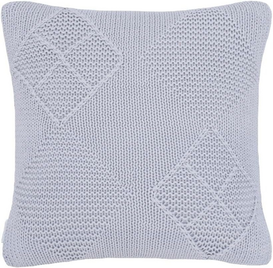 Almofada Tricot Brioni 40x40 cm Cor Prata 100% Poliéster