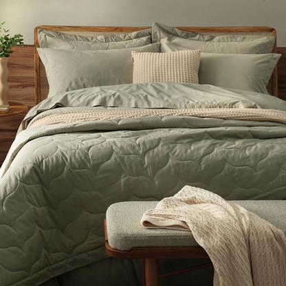 Jogo Colcha Karsten 2 Peças 100% Algodão  180 x 260 cm  Solteiro Bege