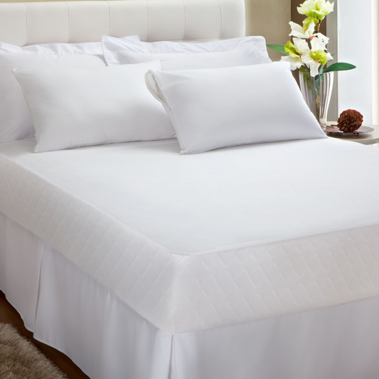 Protetor de Colchão Kacyumara Impermeável Queen 100% Algodão Branco