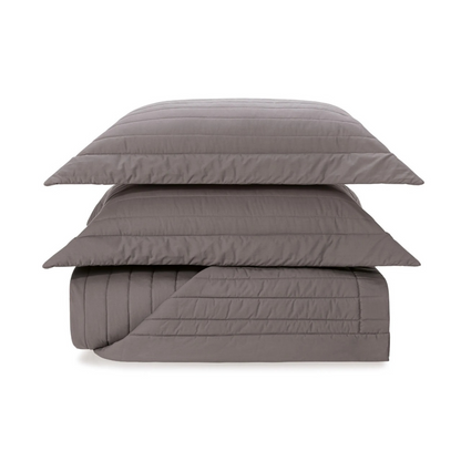 JOGO DE COLCHA MONTELEONE ARDOSIA QUEEN 2,40x2,60 200 fios 100% algodão Trussardi