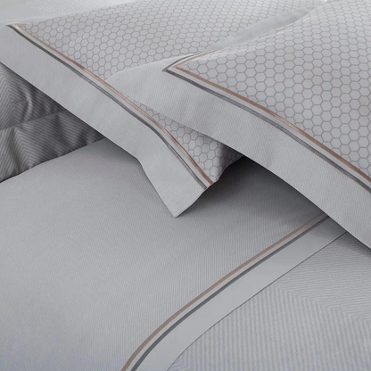 Jogo de Cama Bud Vision Basilic Cetim 300 Fios 100% Algodão Solteiro Cor Cinza