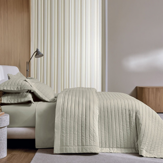 Kit Cobre Leito Colcha Trussardi Monteleone 100% Algodão 240 x 260cm Queen Grigio