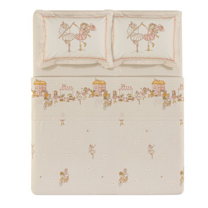 Jogo de Cama Karsten Daisy 4 peças 100% Algodão 220 x 250cm 112gm²  Casal Estampado