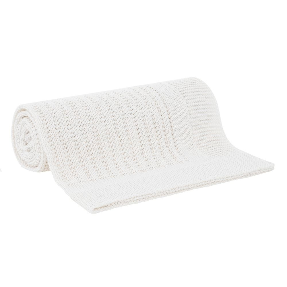 Manta Tricot Taylor 125x150 cm Cor Marfim 100% Poliéster