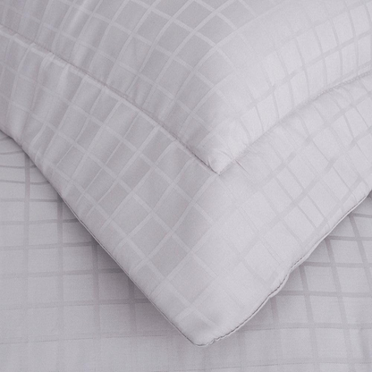 Kit Colcha Buddemeyer Damask Square 3 Peças 300 Fios 100% Algodão Cetim Queen Cor Cinza Light