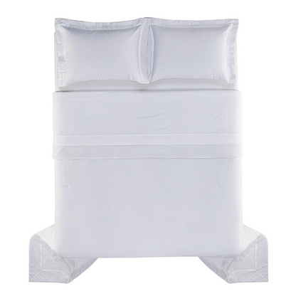 Colcha com Porta Travesseiros King Trussardi Fratelli 300 Fios 100% Algodão Egípcio Branco