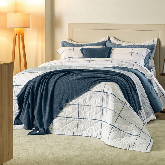 jogo de Cama Conrado 2,20x2,60m Casal Karsten 300 fios 100% algodão