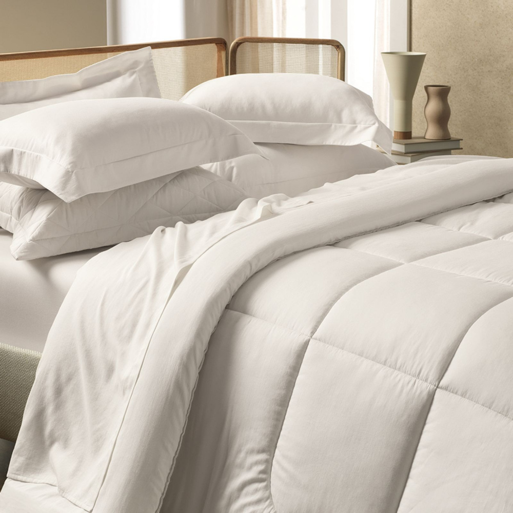 Jogo de Cama Karsten Bossa 4 Peças 300F 290 x 260cm King Branco