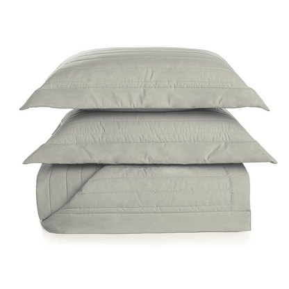 Kit Cobre Leito Colcha Trussardi Monteleone 100% Algodão 240 x 260cm Queen Grigio