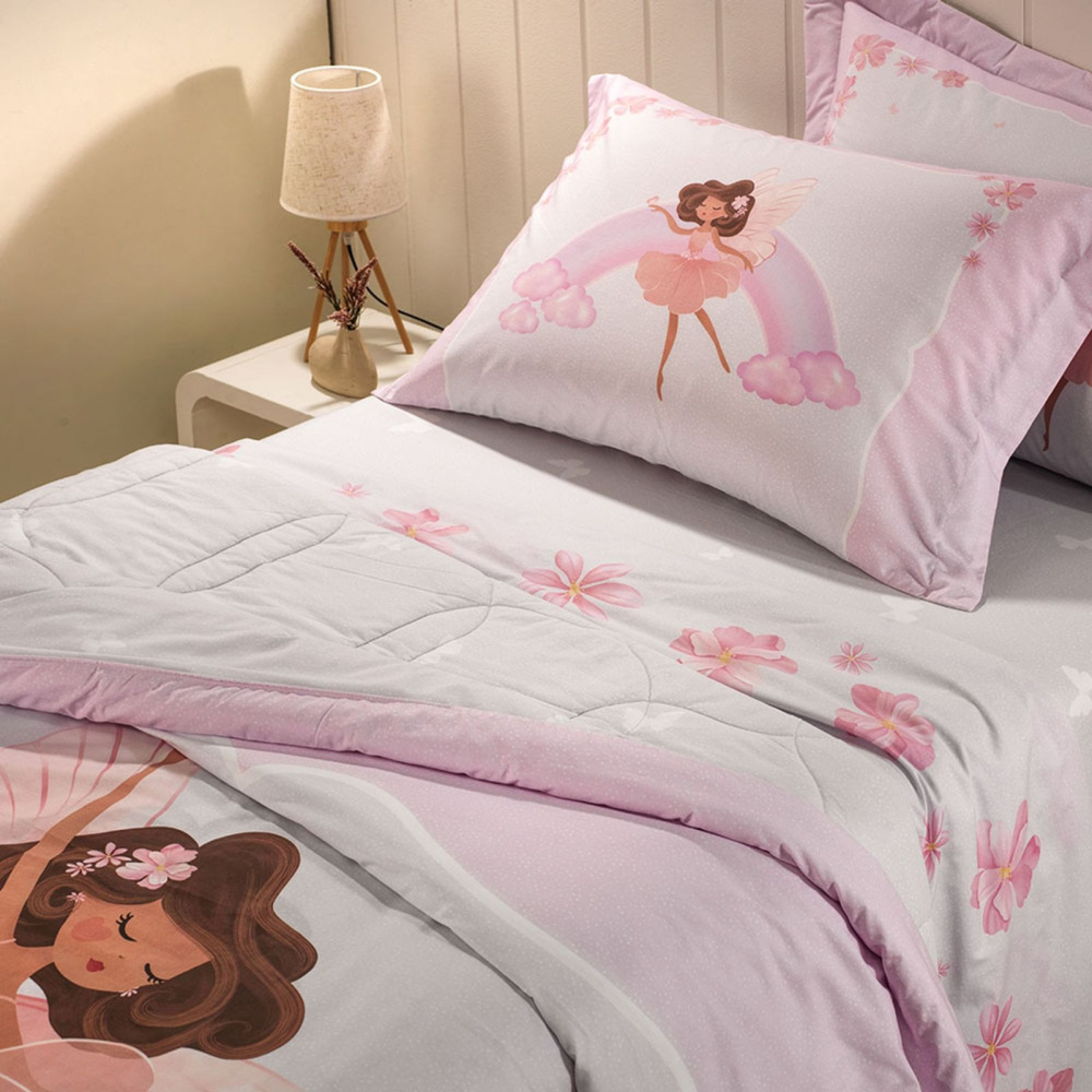 Jogo colcha Karsten Graciela 100% Algodão 180 x 260cm Solteiro Branco