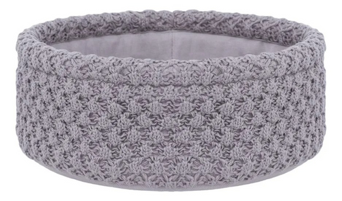 Cesto Tricot Manu 10x25 cm Cor Cinza 100% Poliéster e Algodão