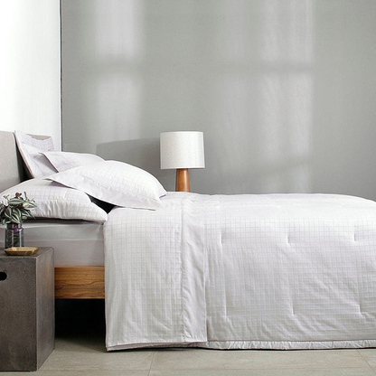 Kit Colcha Buddemeyer Damask Square 3 Peças 300 Fios 100% Algodão Cetim King Cor Cinza Light