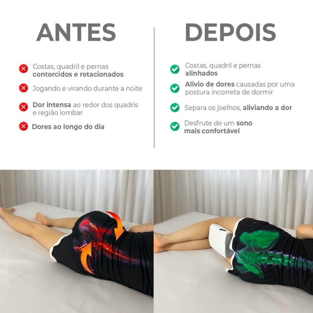 Travesseiro Apoio de Joelhos Coluna Relax I Wanna Sleep