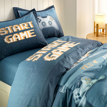 Colcha Infantil Solteiro com Porta-travesseiro 200 Fios Game