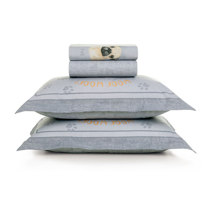 Jogo de Cama Infantil Casal 200 Fios 100% Algodão Dog