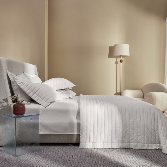 Kit Cobre Leito Colcha Trussardi Monteleone 100% Algodão 220  x 260cm Casal Branco