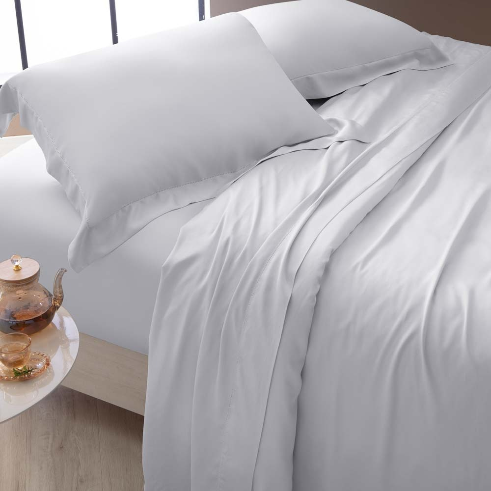 Jogo de Cama Kacyumara Bali 400 Fios 100% Bambu Casal Cor Branco