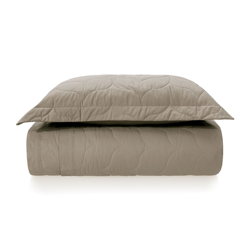 Jogo Colcha Karsten 2 Peças 100% Algodão  180 x 260 cm  Solteiro Bege