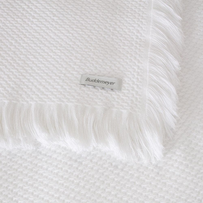 Colcha Buddemeyer Jacque com Franja Modelo 10014-104 100% Algodão Tricot Casal Cor Branco