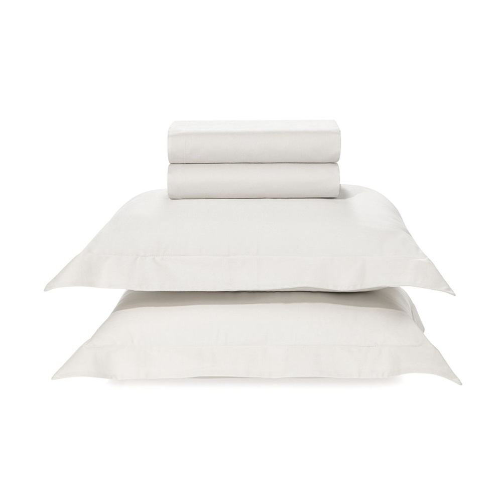 Jogo de Cama Karsten Bossa 4 Peças 300F 290 x 260cm King Branco