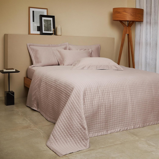 Kit Colcha Buddemeyer New Colors Micromatelassê 3 Peças 270 Fios 100% Algodão Cetim King Cor Rosa