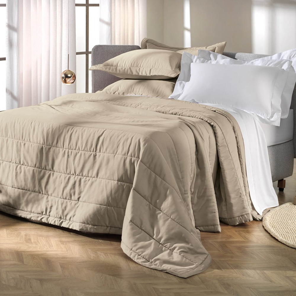 Jogo de Colcha Altenburg Liso Básico 300 Fios 3,00x3,00m Cor Marrom Lift