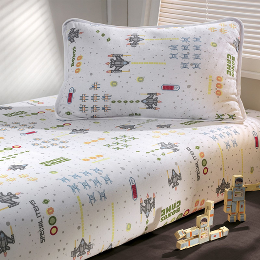 Jogo de Cama Altenburg Simples Mundo Kids Malha Virtual 3 Peças 1,38x1,88x0,30m