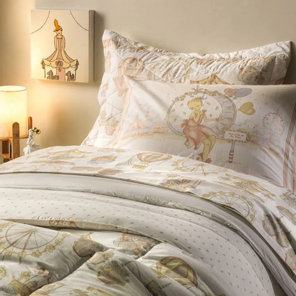 Colcha Solteiro Infantil com Porta Travesseiro 200 Fios 100% Algodão Vick