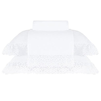 JOGO DE CAMA SUPER KING CAPRI BRANCO C/RENDA BRANCA 2,80X2,80CM