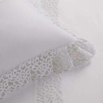 JOGO DE CAMA SUPER KING CAPRI BRANCO C/RENDA BRANCA 2,80X2,80CM