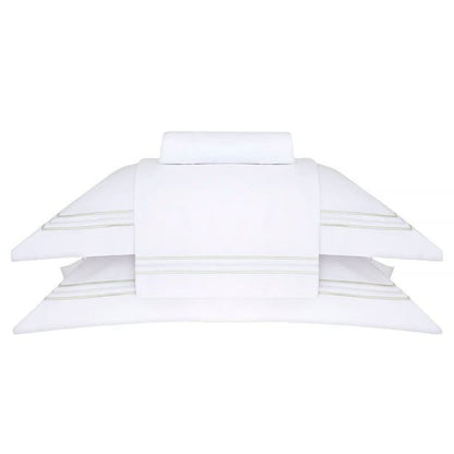 JOGO DE CAMA QUEEN TRENTO BRANCO C/ BORDADO PRATA 2,60X2,90CM