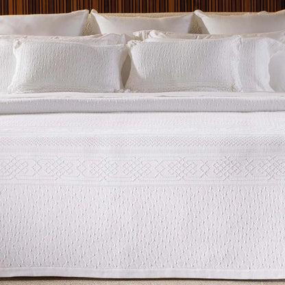 Kit Colcha Naturalle King Bragança Artesanal 100% Algodão Jacquard