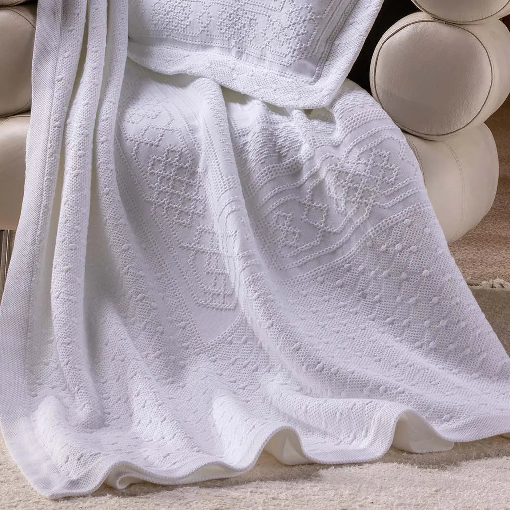 Kit Colcha Naturalle King Bragança Artesanal 100% Algodão Jacquard