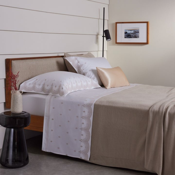 CAPA P/TRAVESSEIRO TRICOT TURIM KHAKI 50X90CM