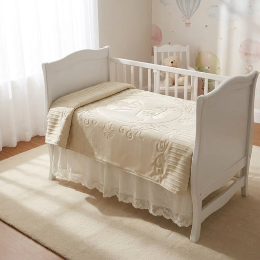 Cobertor Bebê Infantil Colibri Relevo Antialérgico Bege 80x1,10m