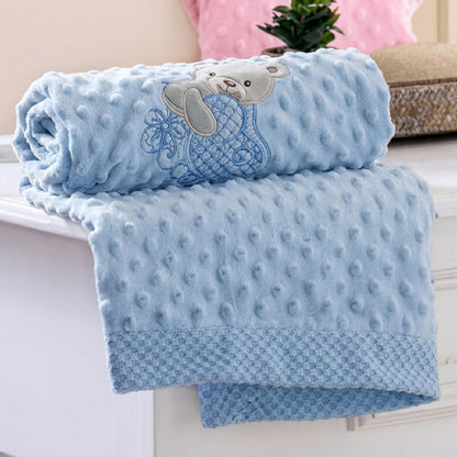 Edredom com Bordado Baby Azul 75x1,00cm