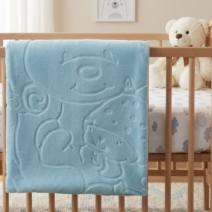 Cobertor Jolitex Baby Touch Texture em Relevo Azul 80x110cm