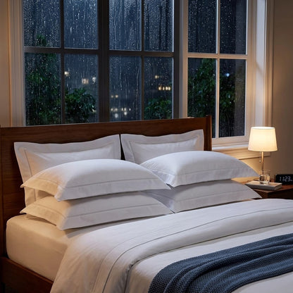 Fronha Buddemeyer Luxus Tokyo 50x90cm 1000 Fios 100% Algodão Egípcio Branco com Renda Branca