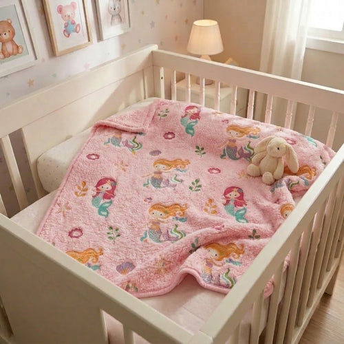 Cobertor Jolitex Baby Pelo Alto Sereias 90x1,10cm