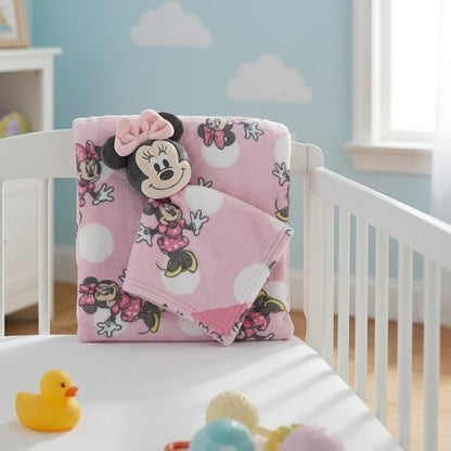 Kit Manta e Naninha Disney Baby Jolitex Ternille Minnie 75x90cm