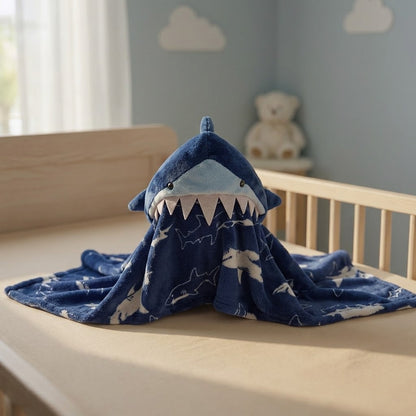 Manta Jolitex Baby com Capuz Tubarão 0,75x1,00cm